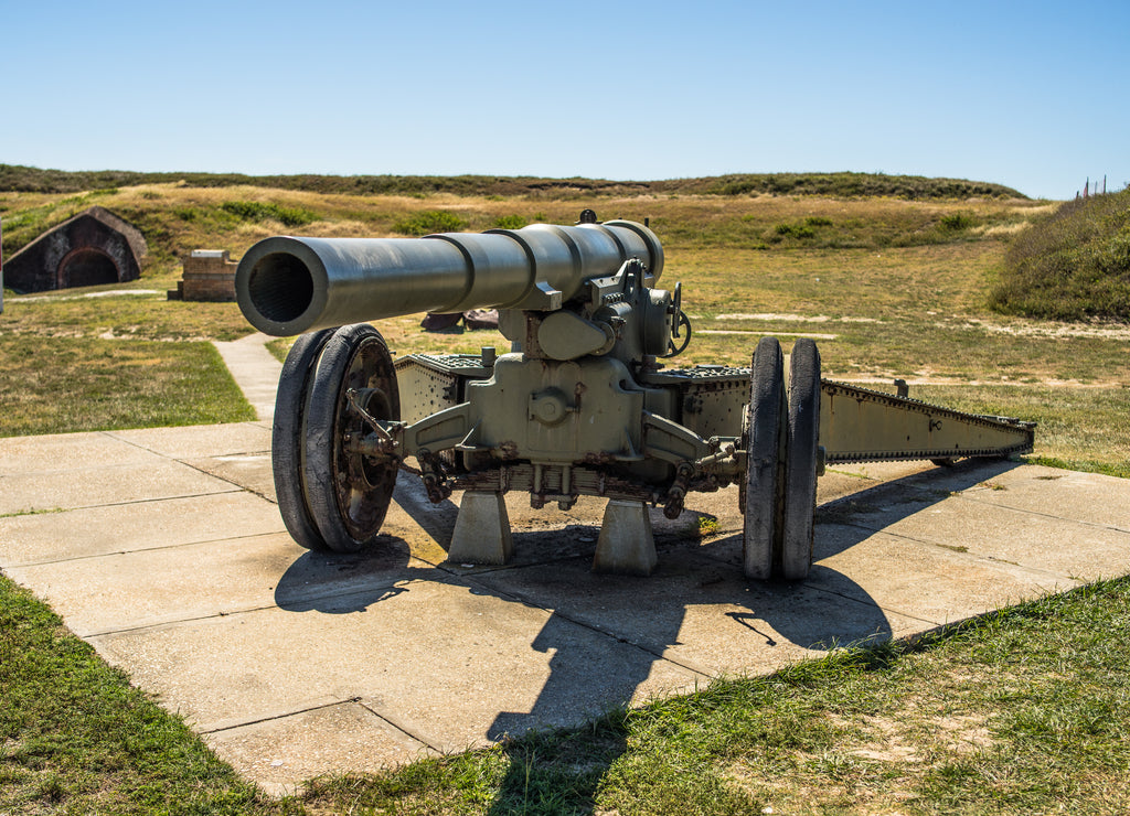 Artillery cannon located outside of historic Fort Morgan, Gulf Shores Alabama, USA