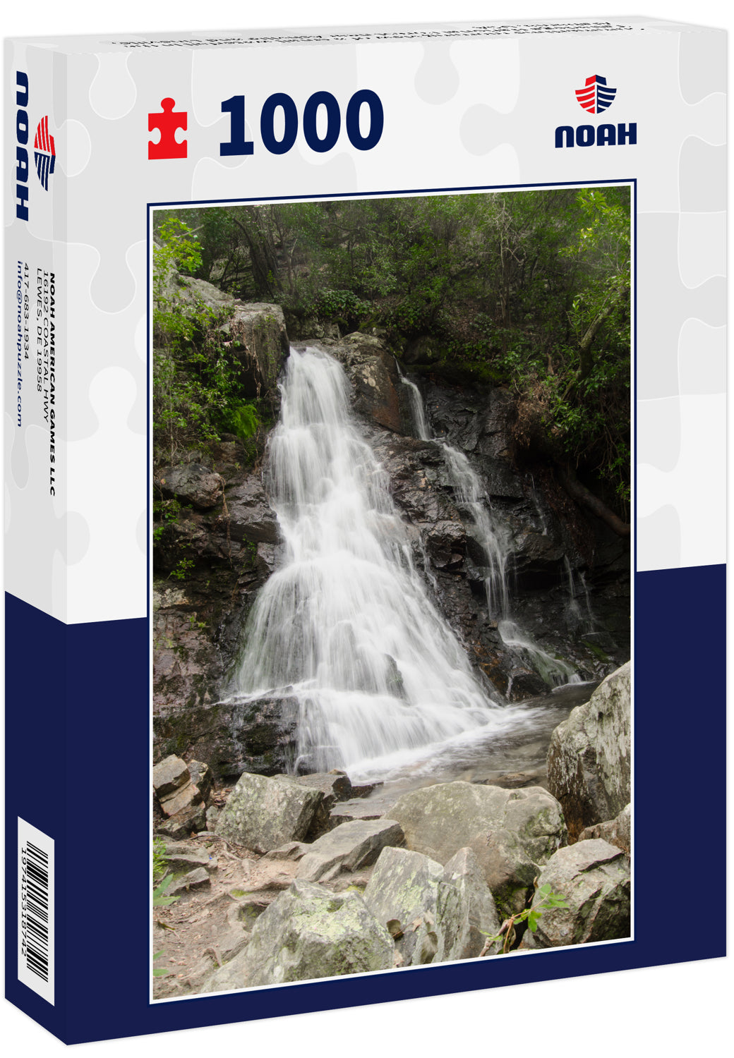 Summertime morning view of a small waterfall in the Talladega National Forest near Ashville and Lineville, Alabama, USA