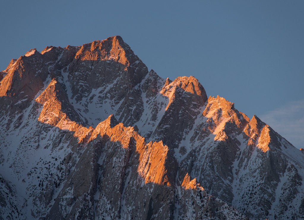 Glowing Lone Pine Peak and Mount Whitney Sunrise, Alabama Hills, Lone Pine, California