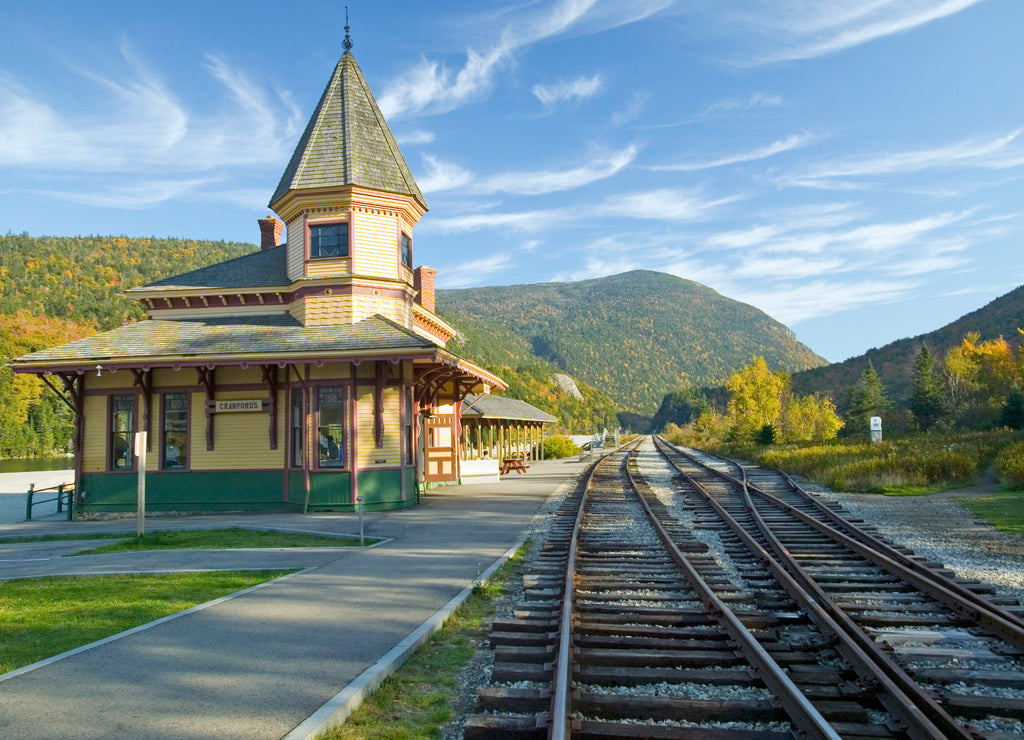 Crawford Depot along the scenic train ride to Mount Washington, New Hampshire