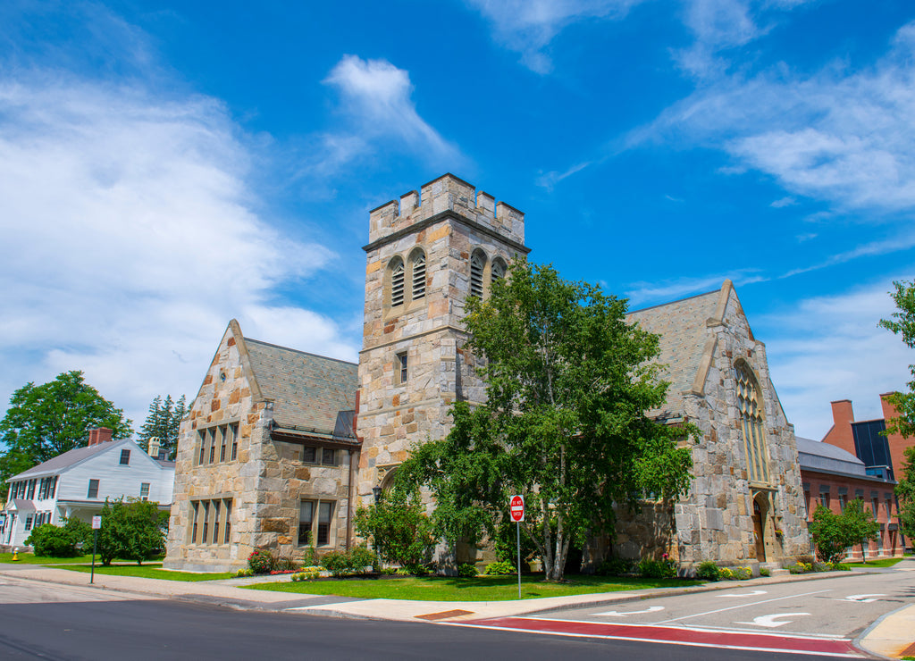 Phillips Church in Phillips Exeter Academy in town center of Exeter, New Hampshire, USA