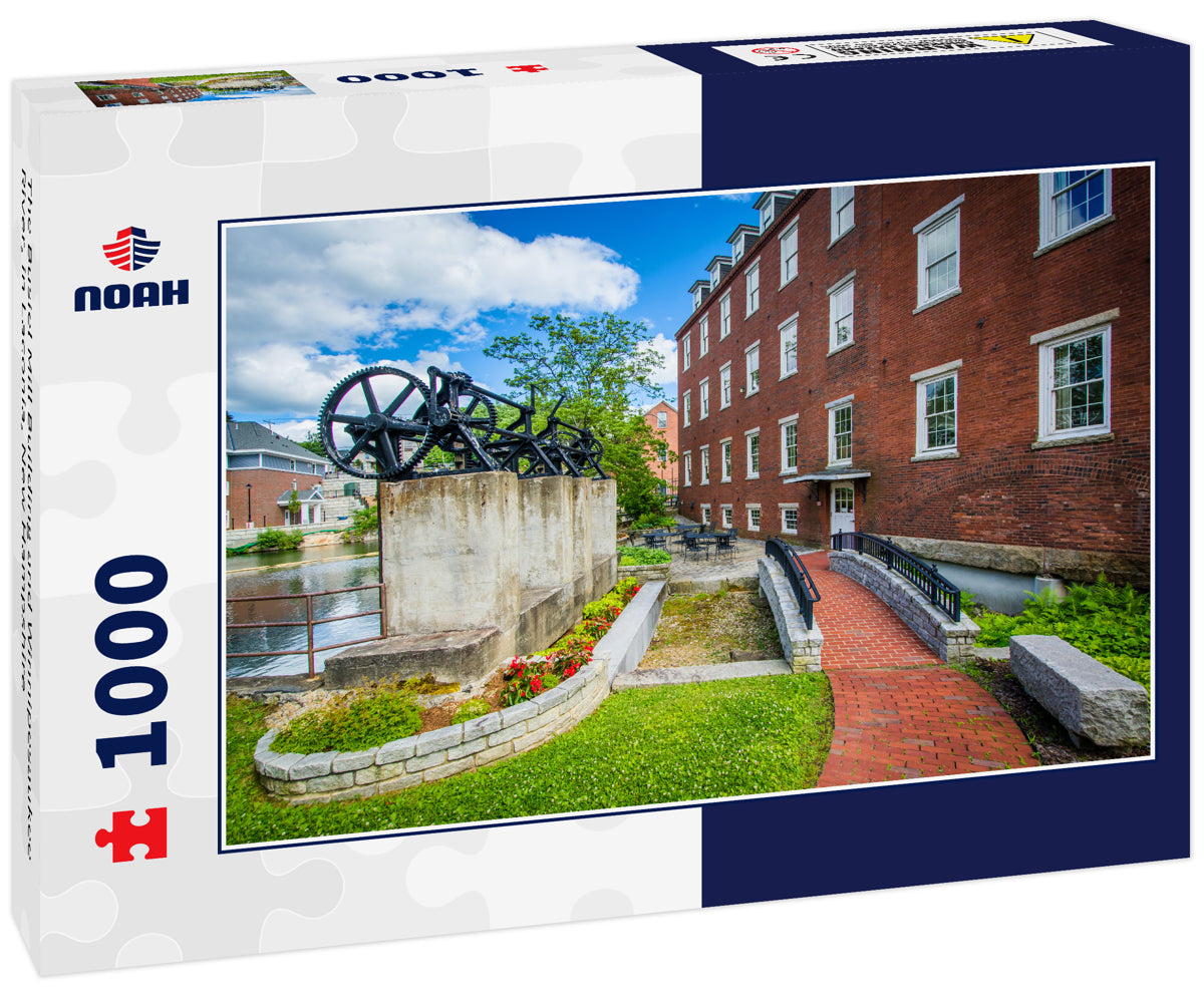 The Busiel Mill Building and Winnipesaukee River, in Laconia, New Hampshire