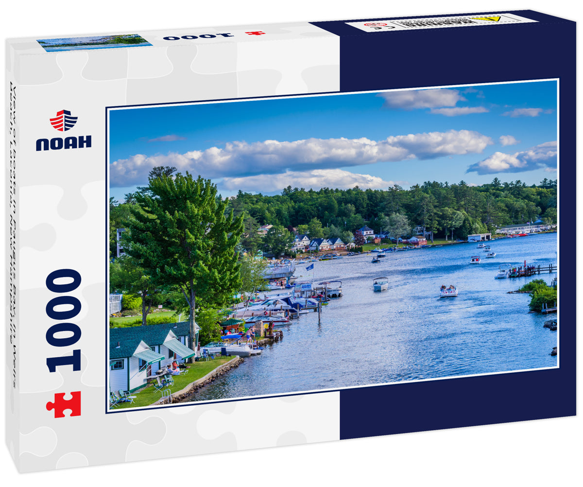 View of boats in Paugus Bay, in Weirs Beach, Laconia, New Hampshire