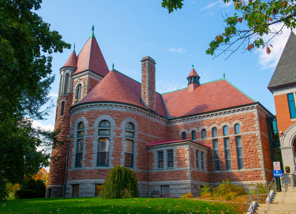 Laconia Public Library at 695 N Main Street in city center of Laconia, New Hampshire, USA