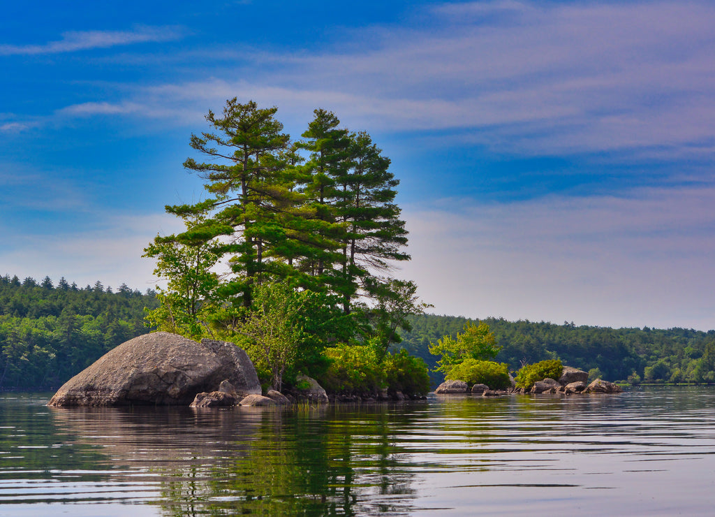 Island rocks on Lake Massabesic, New Hampshire