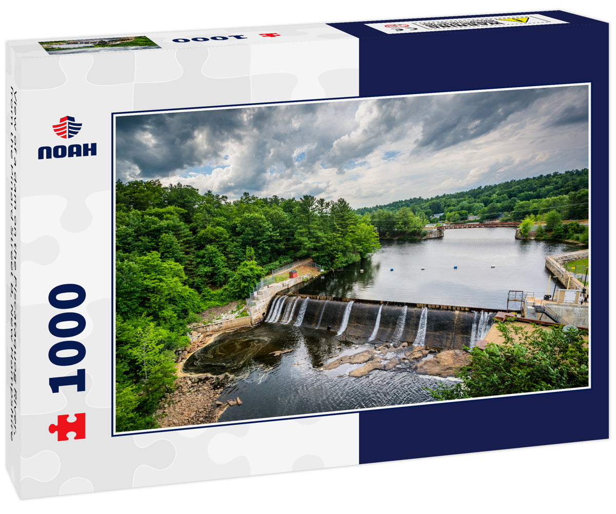 View of a dam on the Piscataquog River, from the Pinard Street B, New Hampshire