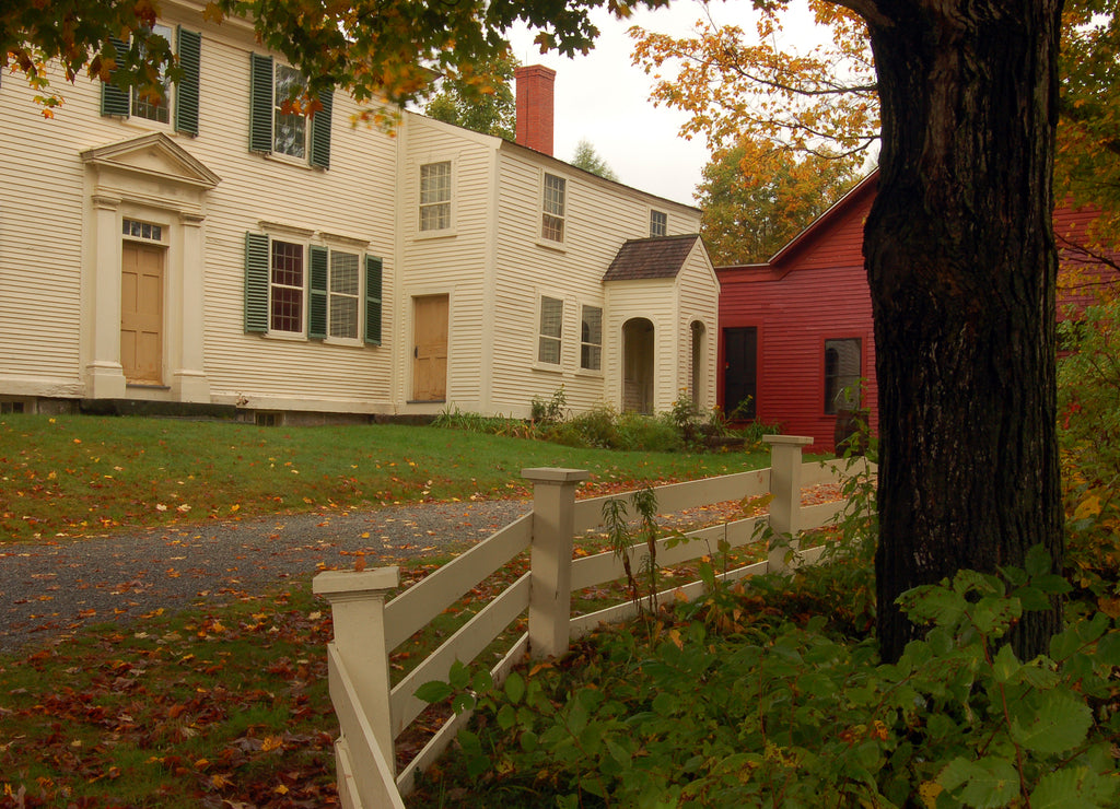 A footpath leads visitors to the Pierce Homestead, home of US President Franklin Piece in Hillsborough, New Hampshire