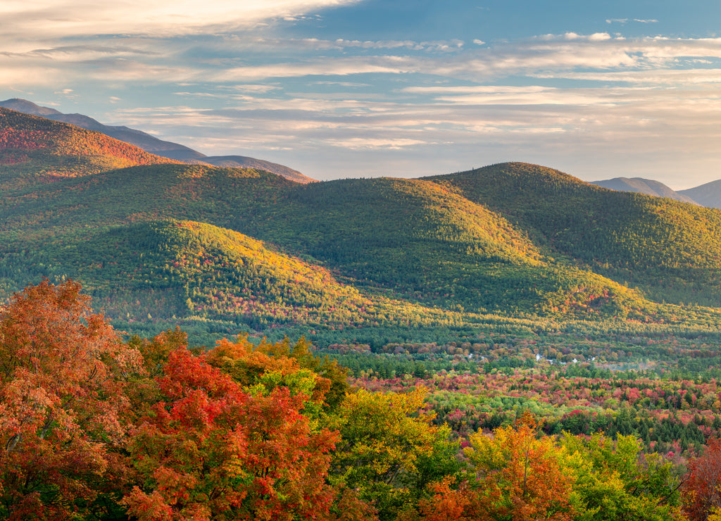 Autumn Sunrise on Bear Notch Road in the White Mountain national Forest - New Hampshire