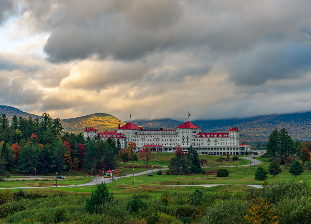 Late afternoon, autumn view of Mont Washington Hotel, Bretton Woods, New Hampshire