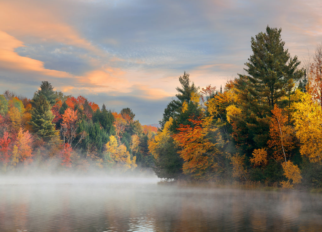 Lake Autumn Foliage, New Hampshire