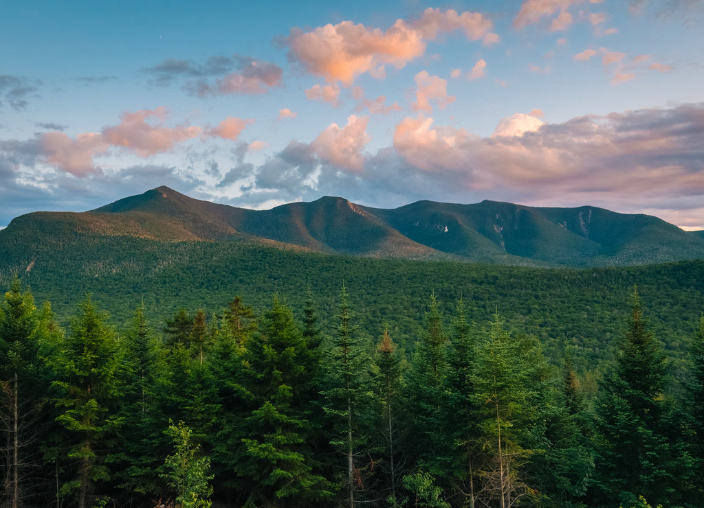 Sunset view from the Kancamagus Highway, in White Mountains National Forest, New Hampshire