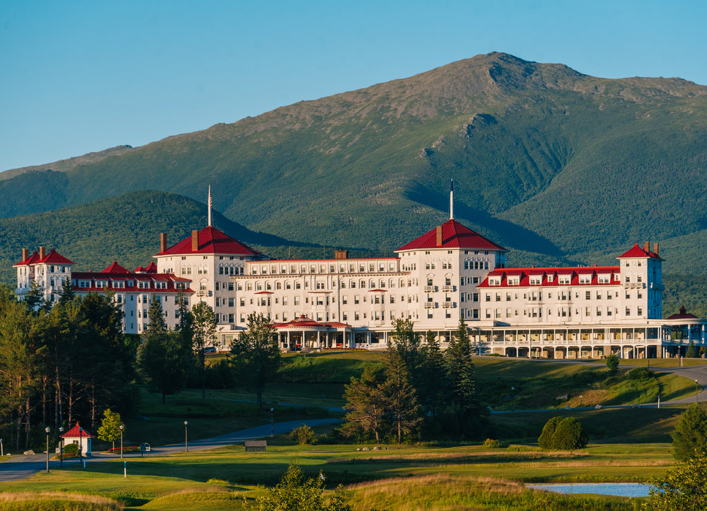 View of the Mount Washington Hotel, in the White Mountains of New Hampshire