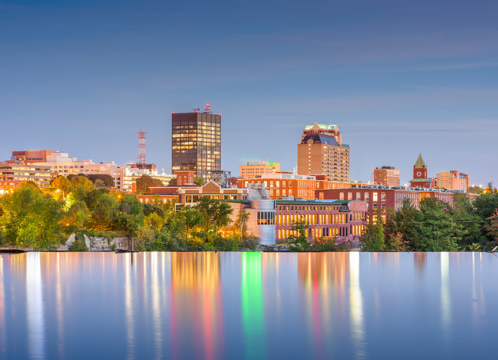 Manchester, New Hampshire, USA Skyline on the Merrimack River