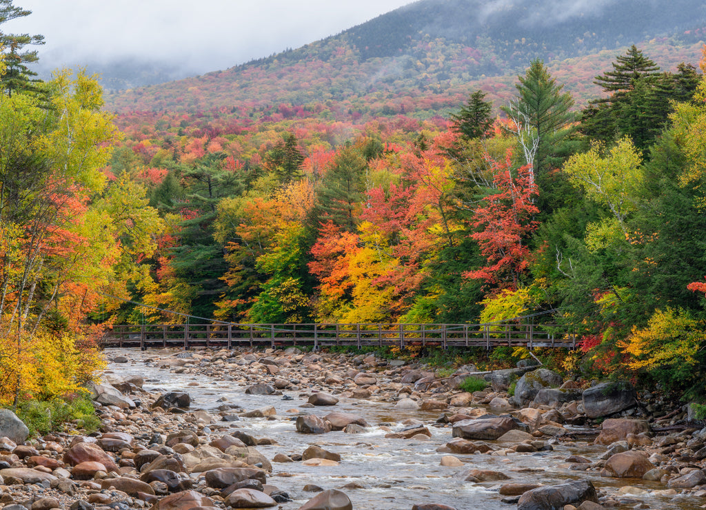 Autumn in the mountains of New Hampshire White Mountains on the Kancamagus Highway