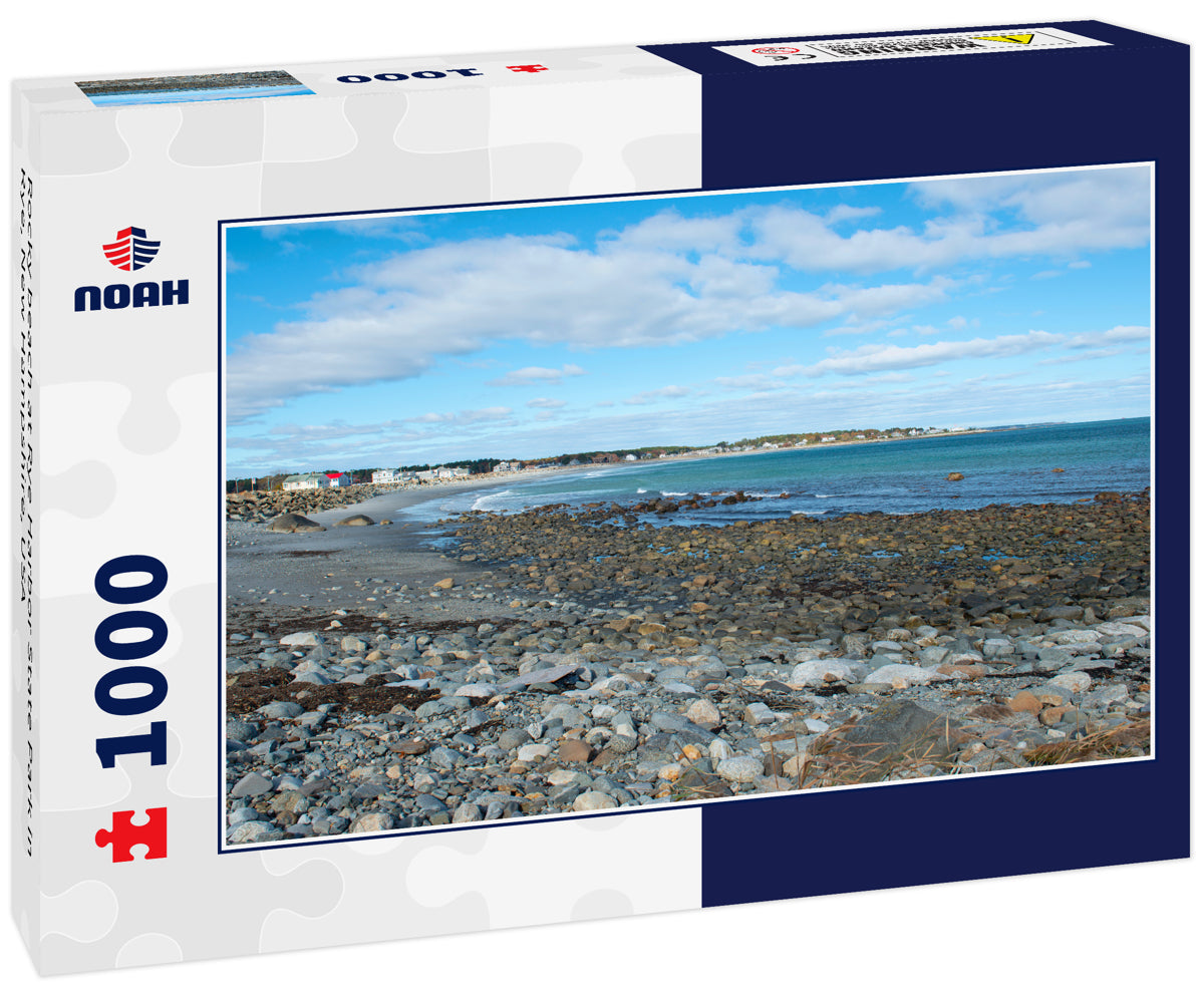 Rocky beach at Rye Harbor State Park in Rye, New Hampshire, USA