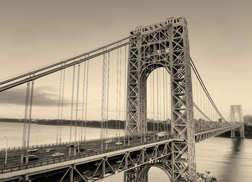 George Washington Bridge black and white, New Jersey