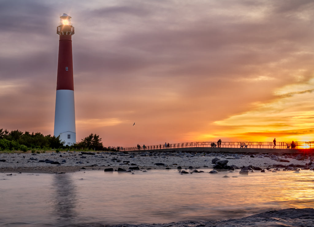 Sunset over Barnegat Lighthouse, New Jersey