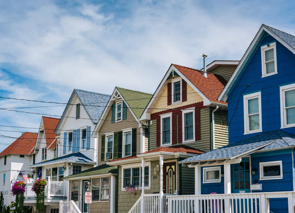 Houses on Bay Avenue in Somers Point, New Jersey