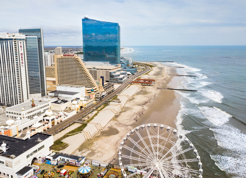 Atlantic City, New Jersey: Atlantic city waterline aerial view