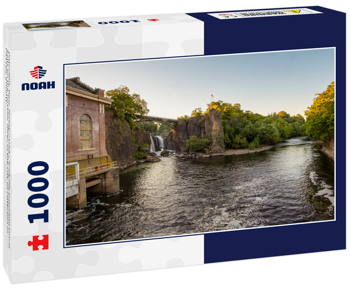 Paterson, New Jersey / USA - 7/29/20: Paterson Great Falls on the Passaic River in the city of Paterson in Passaic County