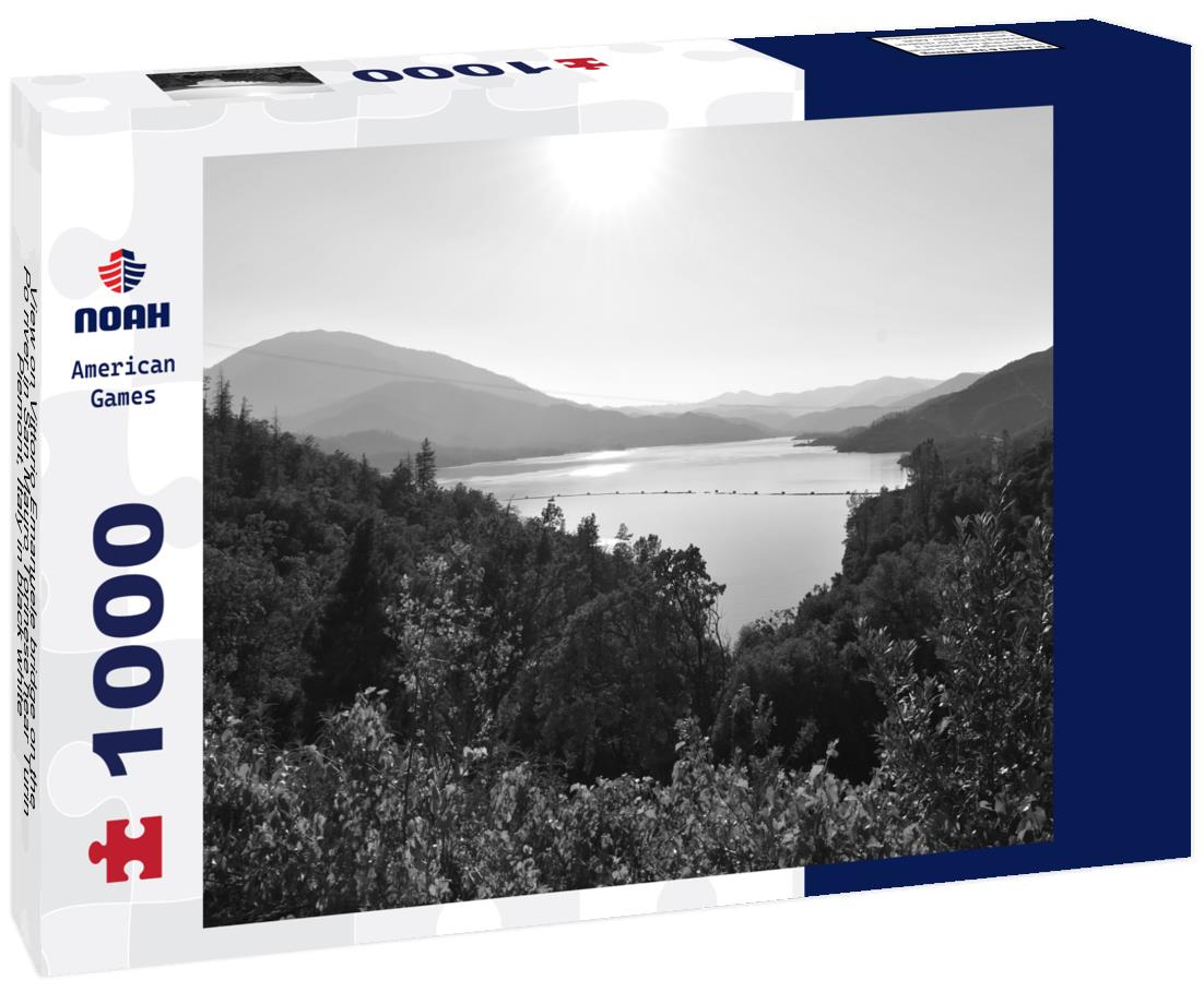 Noah Jigsaw Puzzle View on Vittorio Emanuele bridge on the Po river in San Mauro Torinese near Turin, Piemont, Italy in black white 1000 pieces