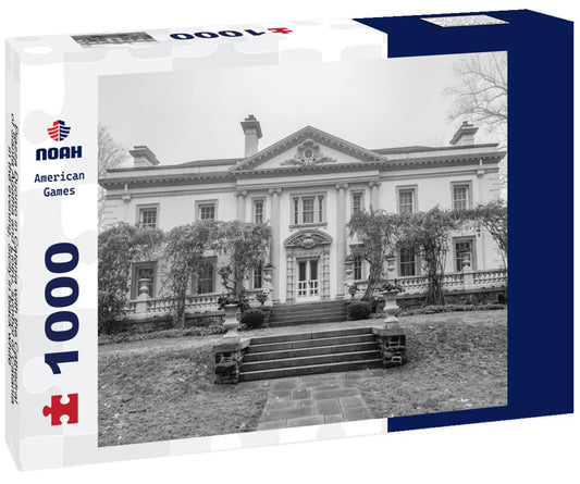 Noah Jigsaw Puzzle Piazza Duomo in Catania with the Cathedral of Santa Agatha and Liotru, symbol of Catania in the evening, Sicily in black white 1000 pieces