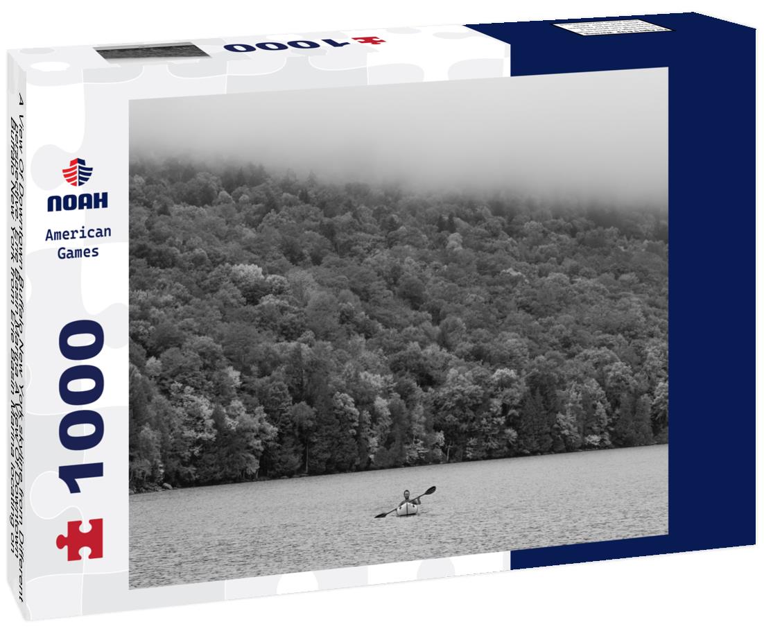 Noah Jigsaw Puzzle A View Of Downtown Buffalo New York skyline from Different perspective. Erie Basin Marina A View Of Downtown Buffalo New York from Erie Basin Marina locating on Buffalo Outer harbor in black white 1000 pieces