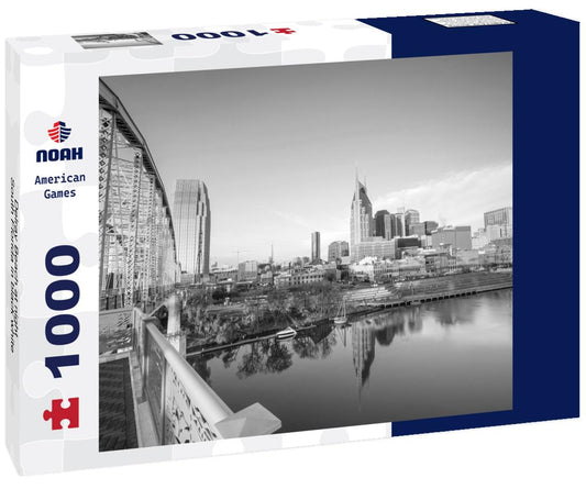 Noah Jigsaw Puzzle Delray Beach at night, South Florida in black white 1000 pieces