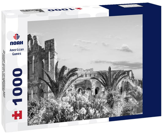 Noah Jigsaw Puzzle Sunset over Houghton Mill at river Avon in Gloucester-Glance in black white 1000 pieces