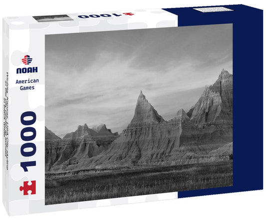 Noah Jigsaw Puzzle Wichita, Kansas, USA City skyline in the city center at sunset in black white 1000 pieces