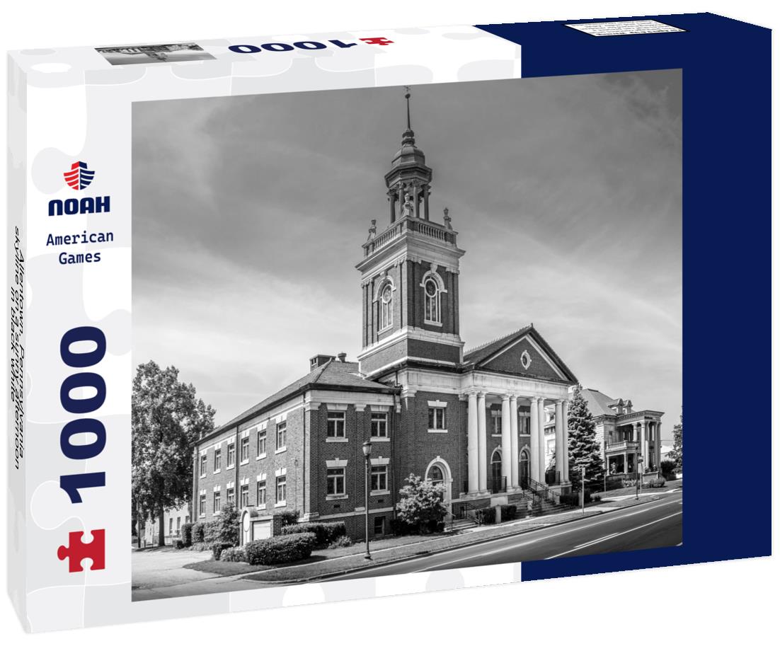 Noah Jigsaw Puzzle Allentown, Pennsylvania skyline on a sunny afternoon in black white 1000 pieces