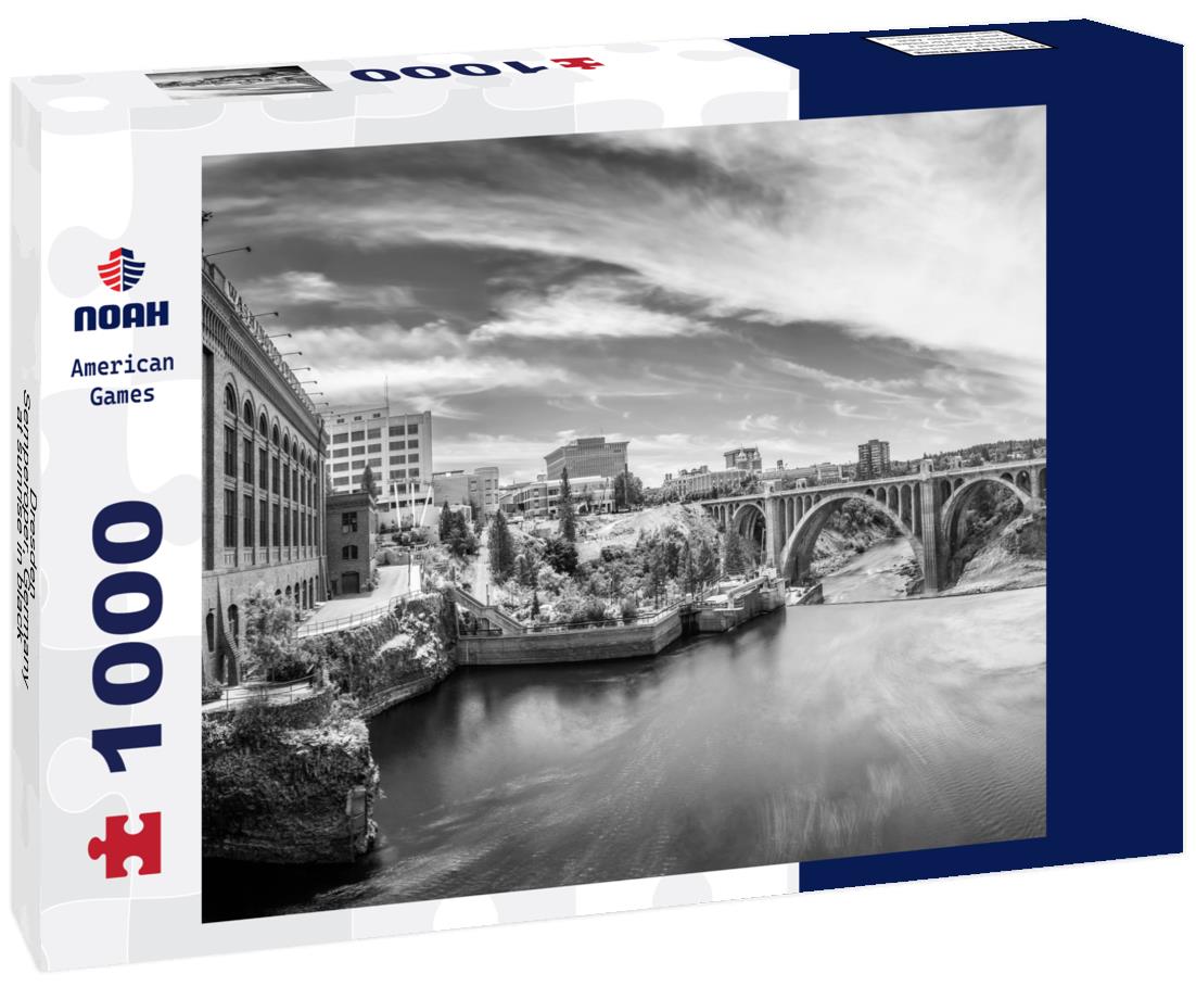 Noah Jigsaw Puzzle Dresden - Semperoper, Germany at sunrise in black white 1000 pieces