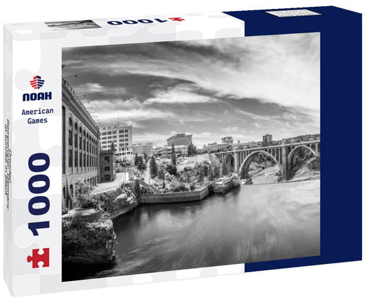 Noah Jigsaw Puzzle Dresden - Semperoper, Germany at sunrise in black white 1000 pieces