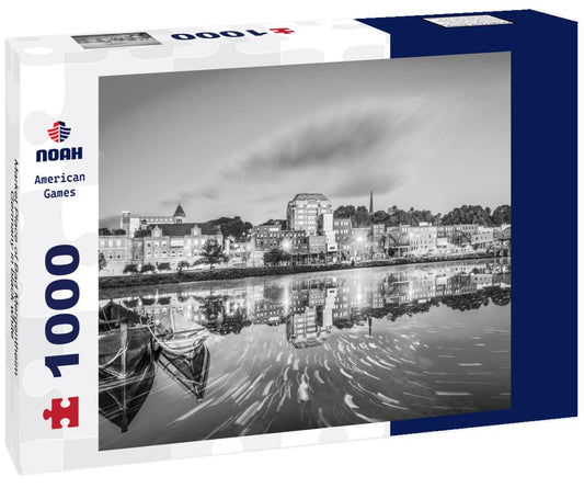 Noah Jigsaw Puzzle Market Place of Bad Mergentheim, Germany in black white 1000 pieces