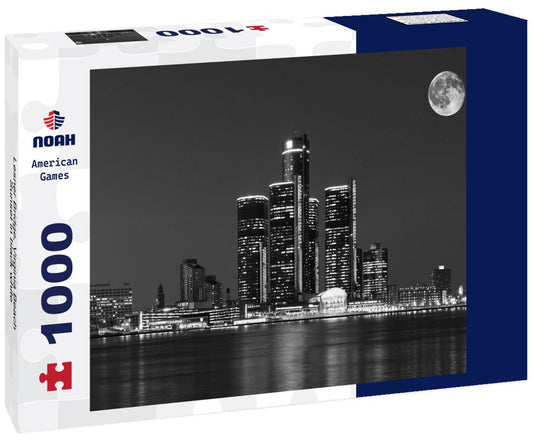 Noah Jigsaw Puzzle Lesner Bridge, Virginia Beach, Sunset in black white 1000 pieces