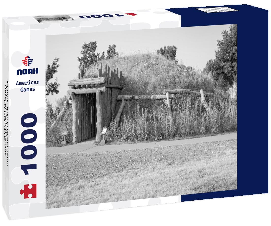 Noah Jigsaw Puzzle Mormon Row in Grand Teton National Park, Wyoming in black white 1000 pieces