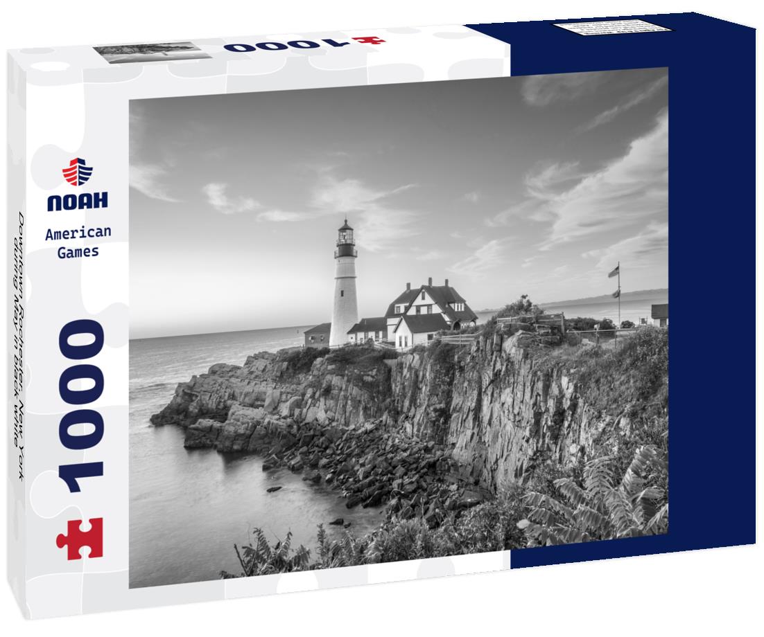 Noah Jigsaw Puzzle Downtown Rochester, New York during May in black white 1000 pieces