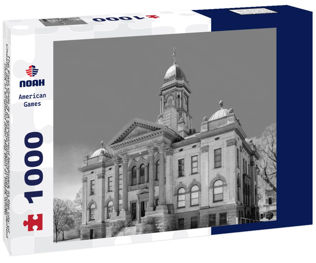 Noah Jigsaw Puzzle The East Gate is a prominent landmark in the city of Chester and is said to be the second most photographed clock in England after Big Ben in black white 1000 pieces