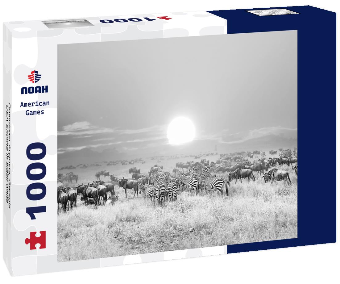 Noah Jigsaw Puzzle Downtown Augusta, Georgia, USA Skyline in black white 1000 pieces