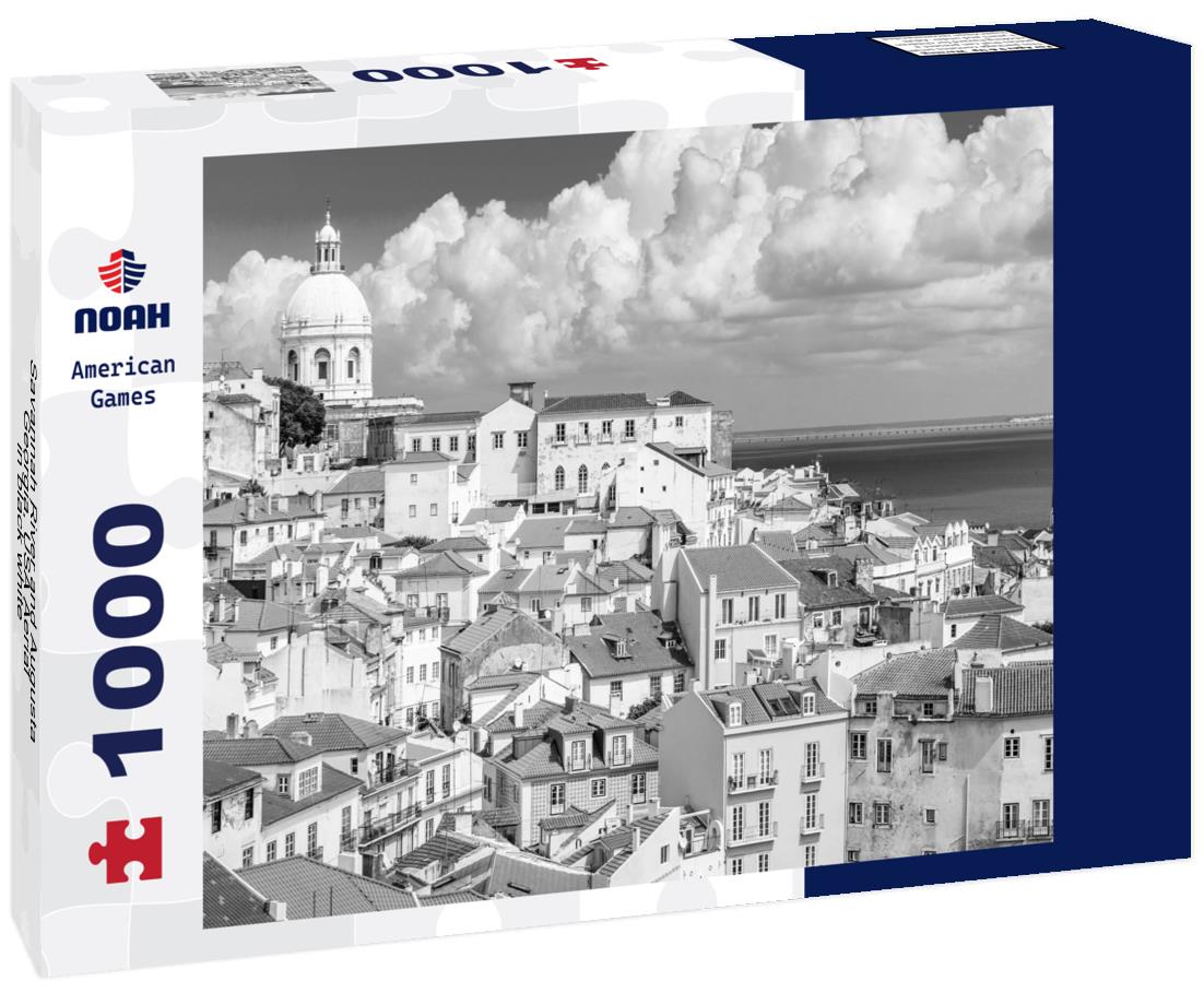 Noah Jigsaw Puzzle Savannah River and Augusta, Georgia, USA Aerial in black white 1000 pieces