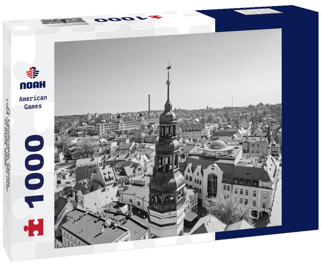 Noah Jigsaw Puzzle Ft. Lauderdale, Florida, USA cityscape on the river in black white 1000 pieces