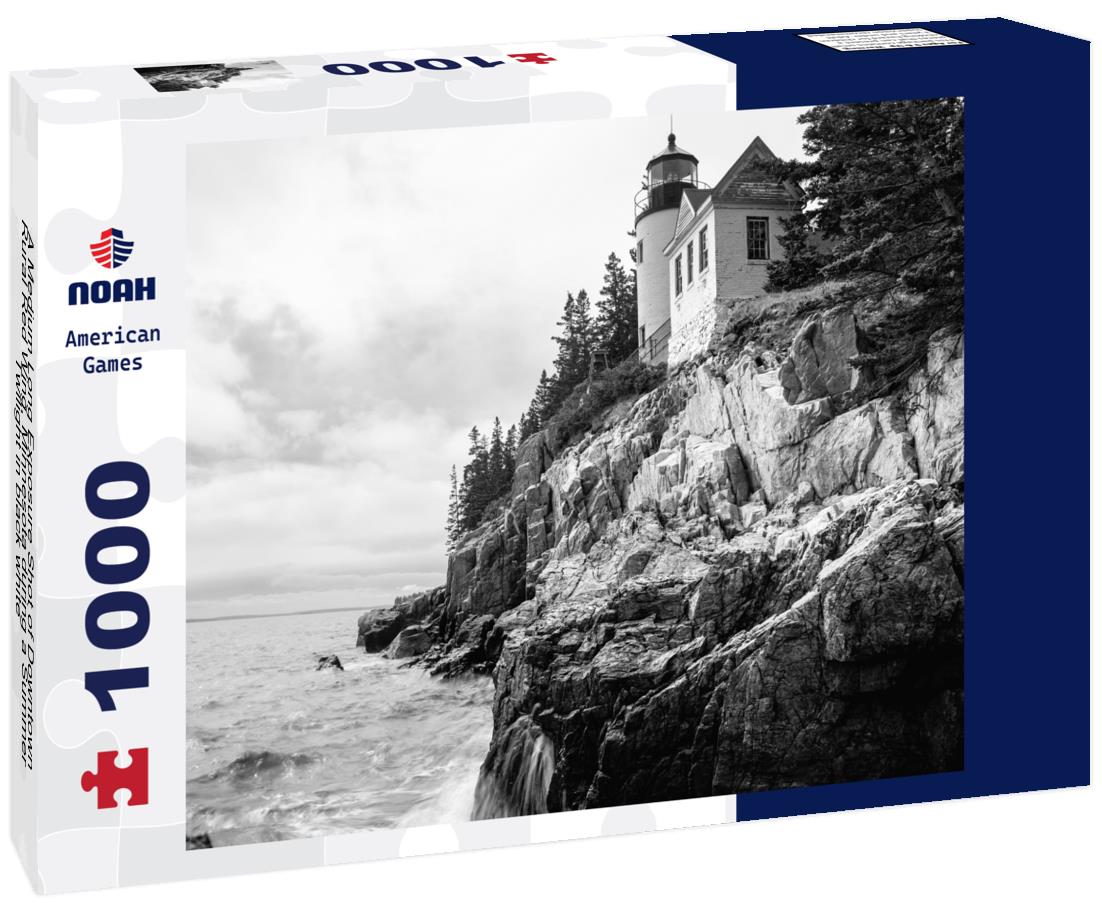 Noah Jigsaw Puzzle A Medium Long Exposure Shot of Downtown Rural Red Wing, Minnesota during a Summer Twilight in black white 1000 pieces