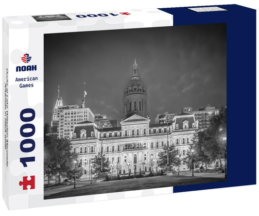 Noah Jigsaw Puzzle Ducks at Lake Willastein Maumelle Arkansas in black white 1000 pieces