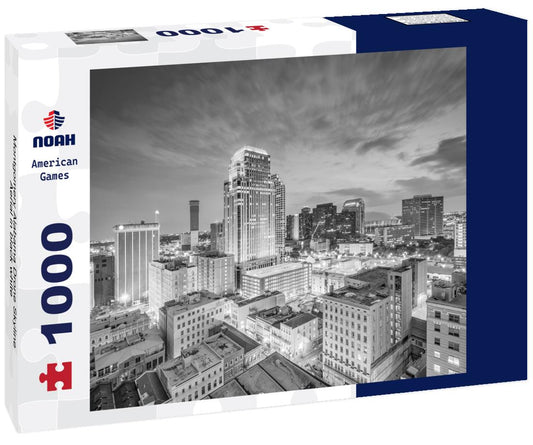 Noah Jigsaw Puzzle Montgomery Alabama Drone Skyline Aerial in black white 1000 pieces