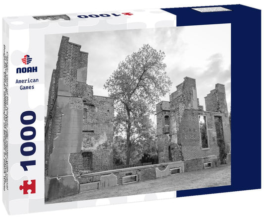 Noah Jigsaw Puzzle Classic view of the historic city center with canal in Bruges (Brugge), West Flanders Province, Belgium. Urban landscape of Bruges in black white 1000 pieces