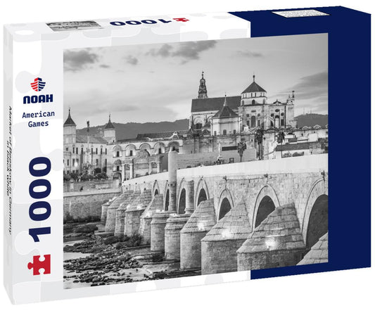 Noah Jigsaw Puzzle Market of Beeskow in Germany in black white 1000 pieces
