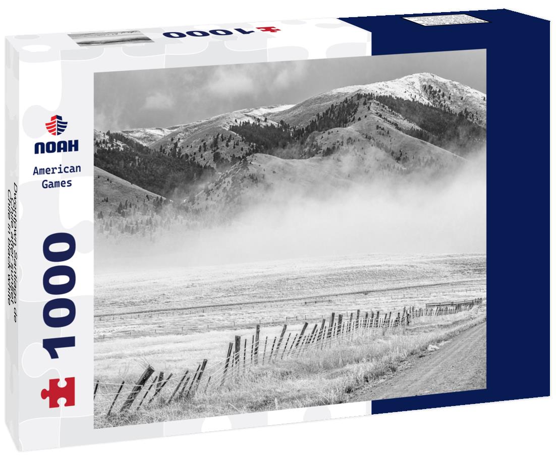 Noah Jigsaw Puzzle Dwontown Santiago de Chile after sunset, Chile in black white 1000 pieces