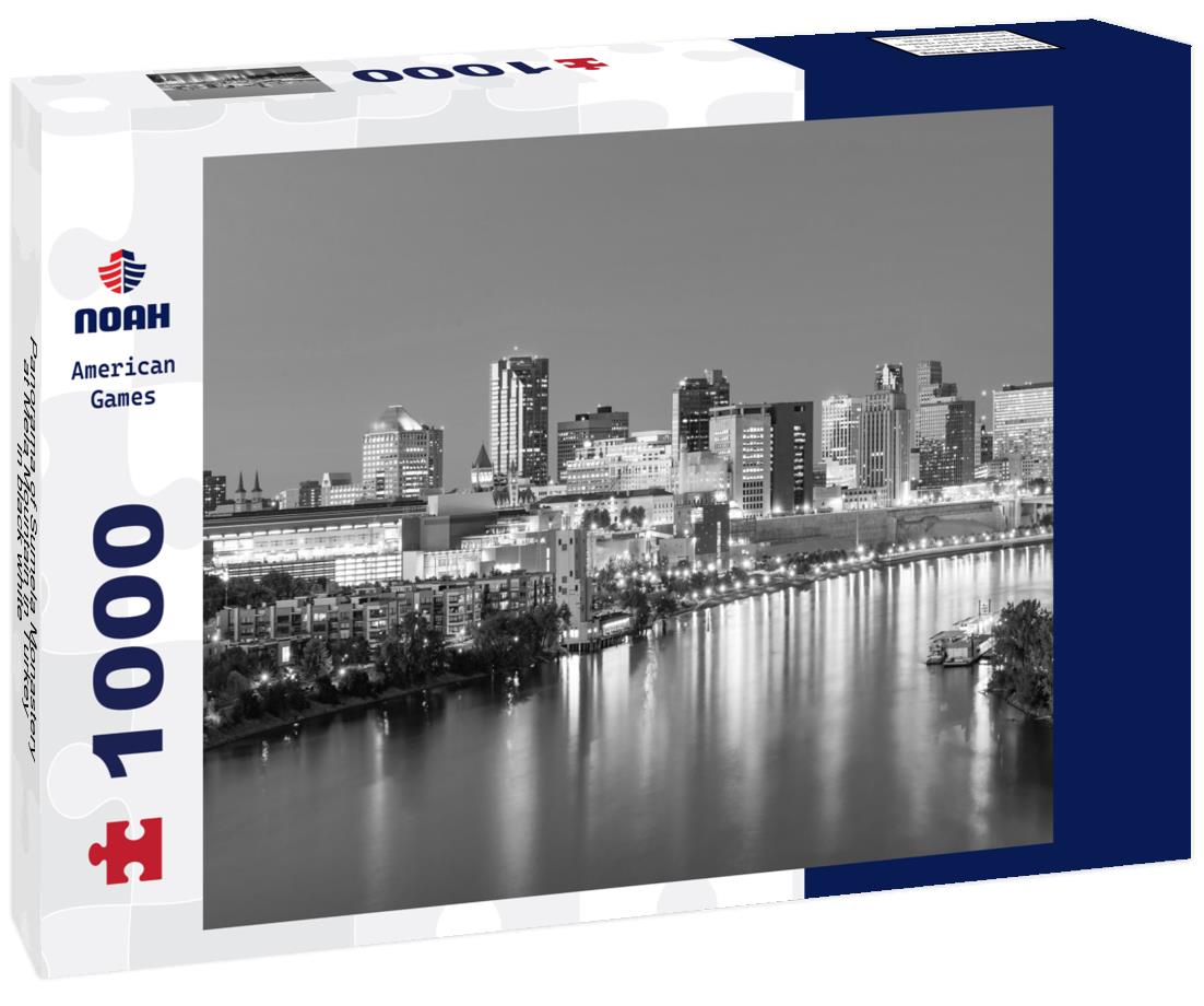 Noah Jigsaw Puzzle Panorama of Sumela Monastery at Mela Mountain in Turkey in black white 1000 pieces