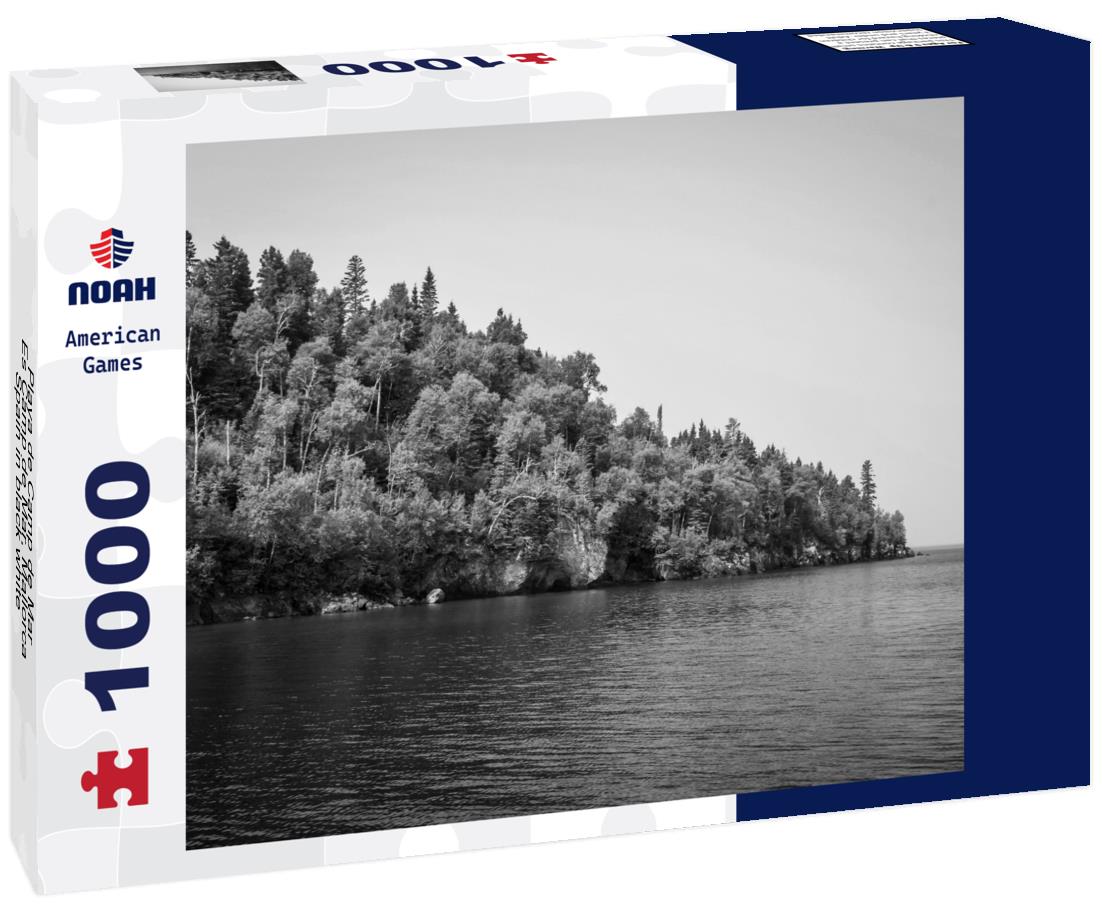 Noah Jigsaw Puzzle Playa de Camp de Mar, Es Camp de Mar, Mallorca, Spain in black white 1000 pieces