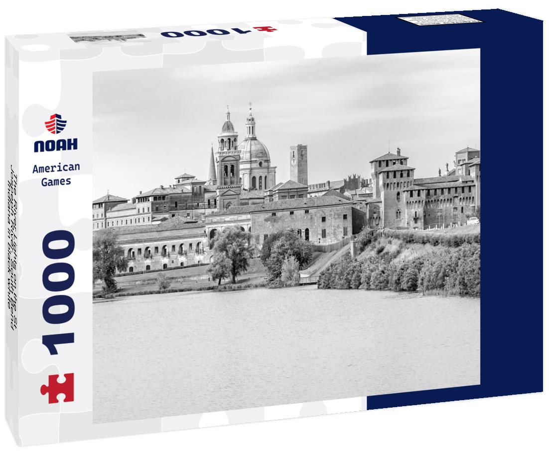 Noah Jigsaw Puzzle The River Lights on the St Jospeph River, South Bend, Indiana in black white 1000 pieces